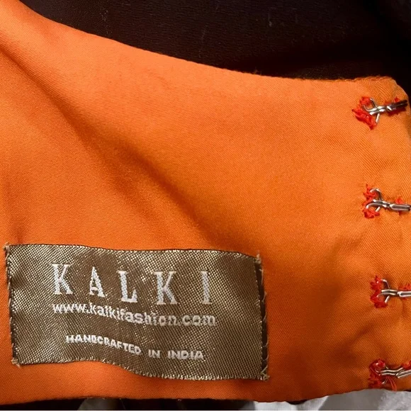 Kalki Elegant Orange Lehenga Set - Picture 7 of 10